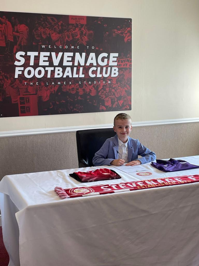 Finley Aged 8 Signed for Stevenage 2023